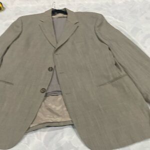 Hugo Boss Mens Suit 46R 34W X 29L Pant Gray Micro Line Pattern